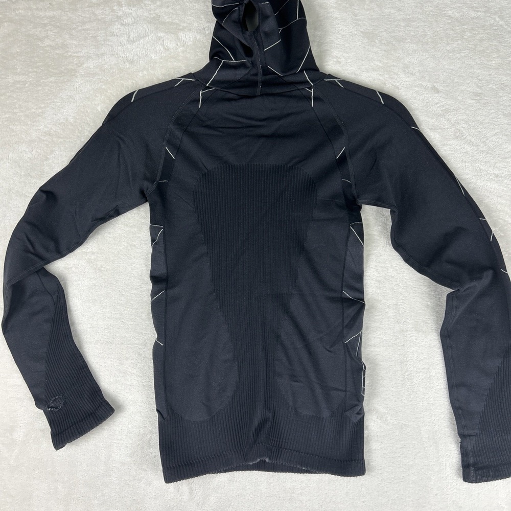 Lululemon Hoodie Hooded Sweatshirt Women Size Small Black Ponytail Stretch Run - Picture 8 of 10